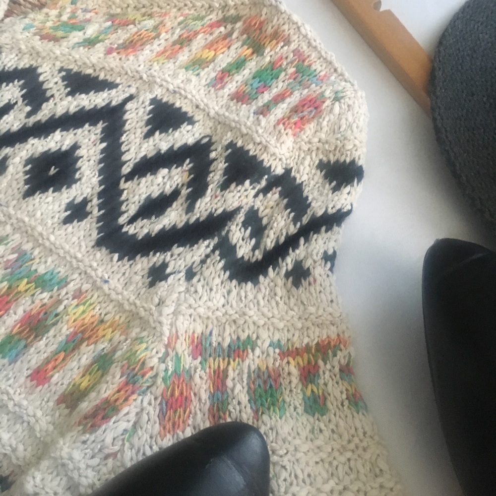 Duster Button Front Tribal Hoodie Cardigan - Picture 4 of 5